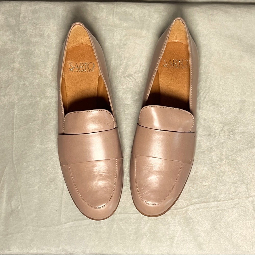 Franco Sarto Taupe Leather Loafers